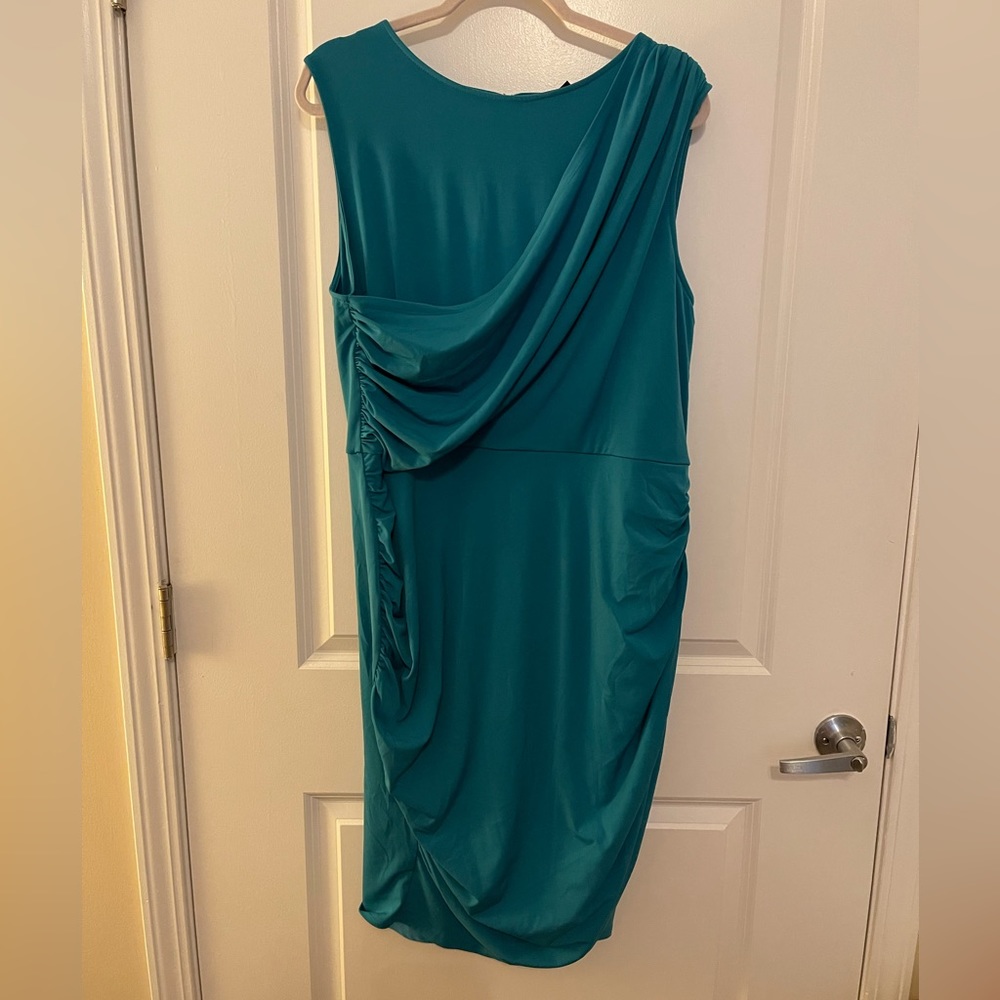 NWT Lane Bryant Teal, sleeveless, ruched dress size 20